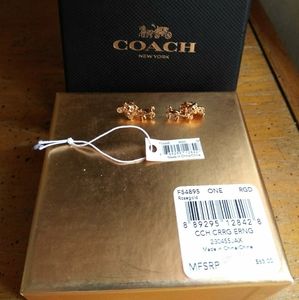 Authentic Coach Horse Carriage Earrings in RG
